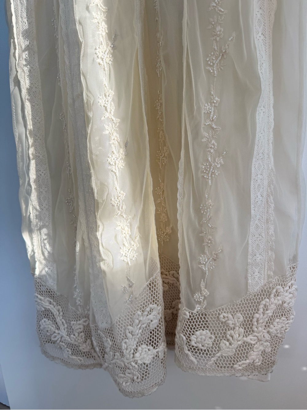 NWT Zara ivory lace crochet embroidered maxi beaded long dress retail $399 - Picture 6 of 8